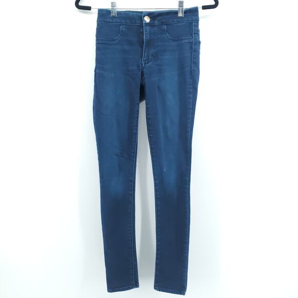 AEO American Eagle Super Super Stretch Extreme Sateen Jegging Dark Skinny 0R - Picture 1 of 12